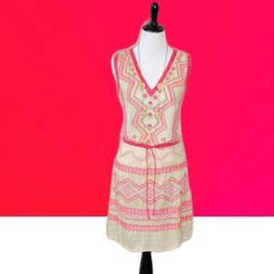 Anthropologie Isato Karvala Neon Embroidery Dress Size XS
